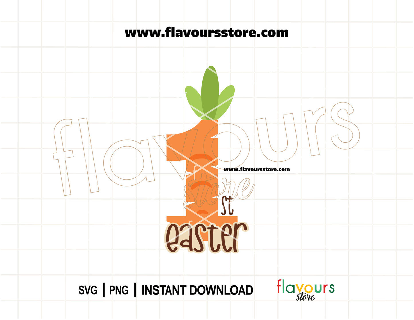 Baby’s 1st Easter carrot SVG and PNG cut file for Cricut and Silhouette — newborn and toddler Easter shirt design with carrot and bunny theme