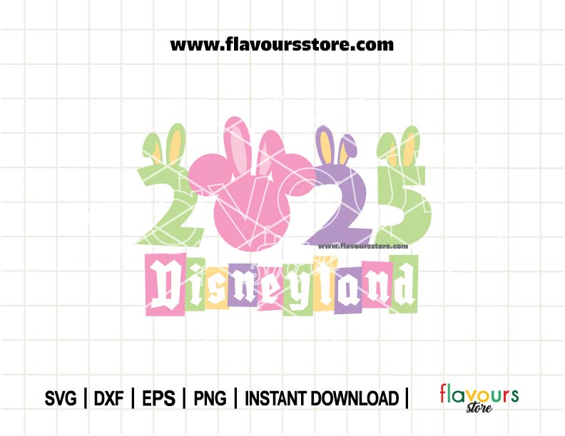 Disneyland 2025, Bunny Mickey Ears SVG Cut File
