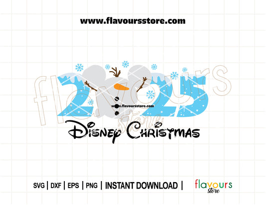 Cute Olaf from Frozen in Christmas theme SVG cut file for Cricut and Silhouette holiday crafts, shirts, and ornaments.