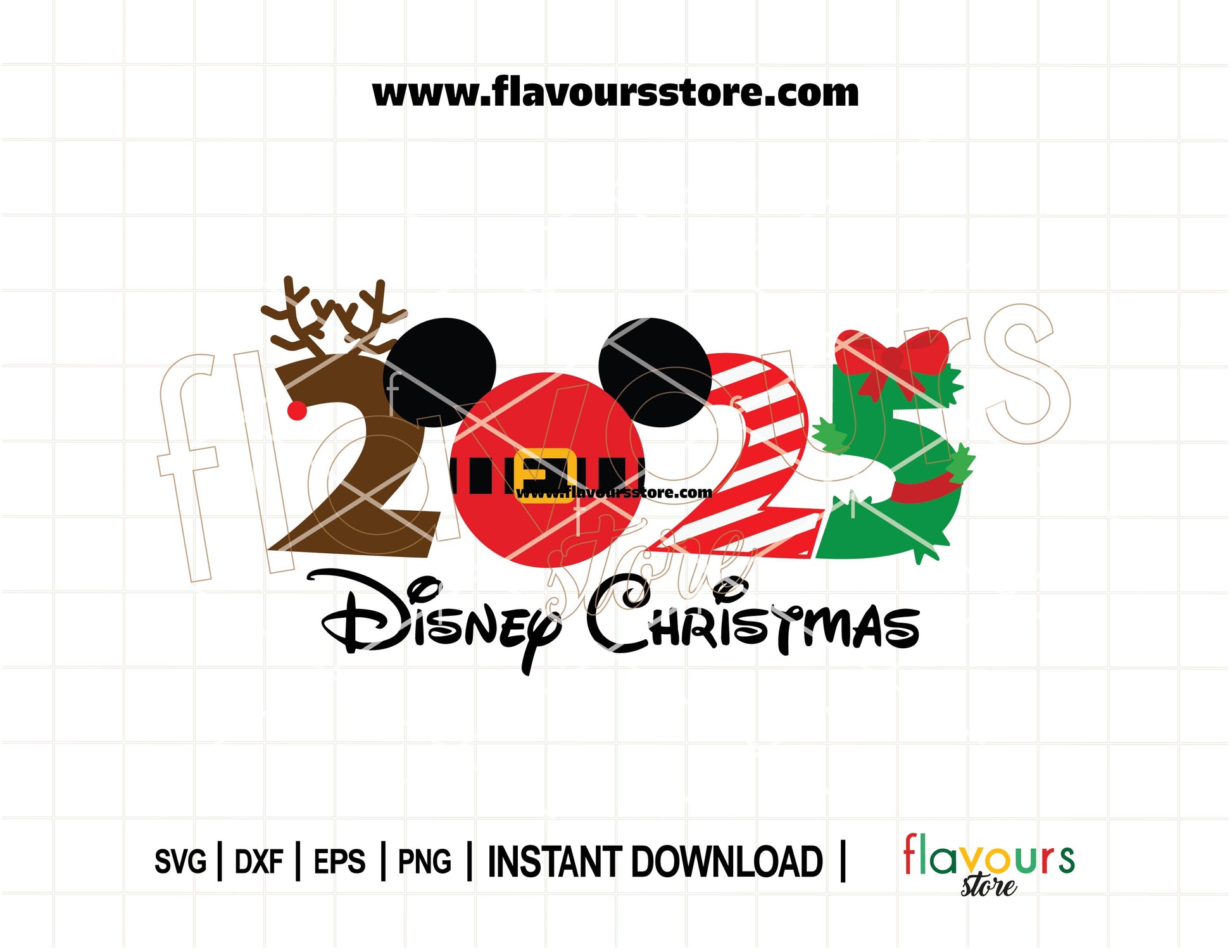 Festive Mickey ears wearing a Santa hat, Christmas-themed SVG for Cricut and Silhouette crafts, perfect for holiday shirts and Disney projects.