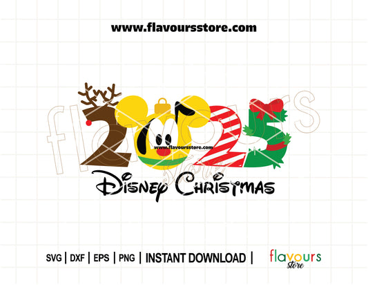 Disney’s Pluto in a festive Christmas ornament design as a high-quality SVG cut file for Cricut and Silhouette holiday crafts.