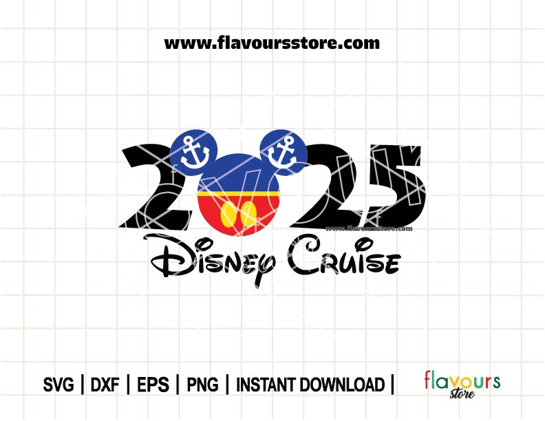 2025 Disney Cruise, Mickey Anchor SVG Cut Files