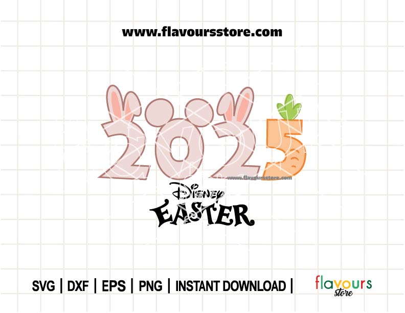 2025 Disney Easter, Bunny Ears Mickey Carrot SVG Cut File