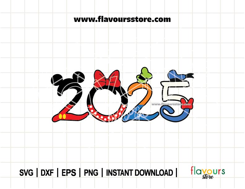 2025 Disney Inspired, Mickey Minnie Goofy Donald, Disney Trip SVG Cut File