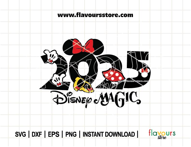 2025 Disney Magic, Minnie Dress and Gloves SVG Cut File