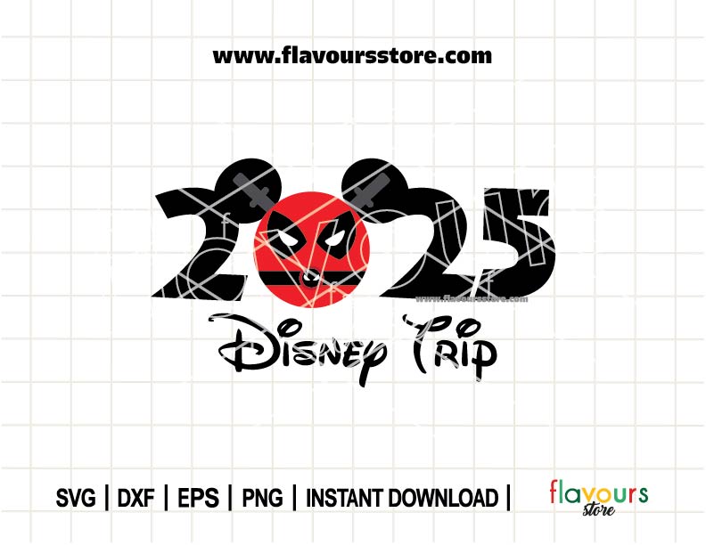 2025 Disney Trip, Deadpool Ears SVG Cut Files