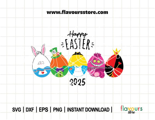 Happy Easter Alice In Wonderland, Easter Eggs SVG Cut File