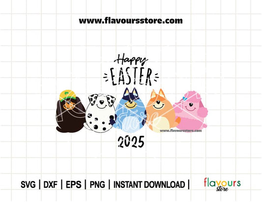 Happy Easter, Bluey Inspired SVG Cut Files