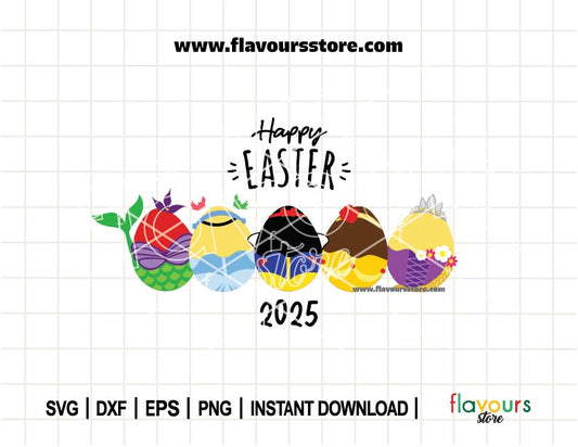 Happy Easter, Princess Easter Eggs SVG Cut File
