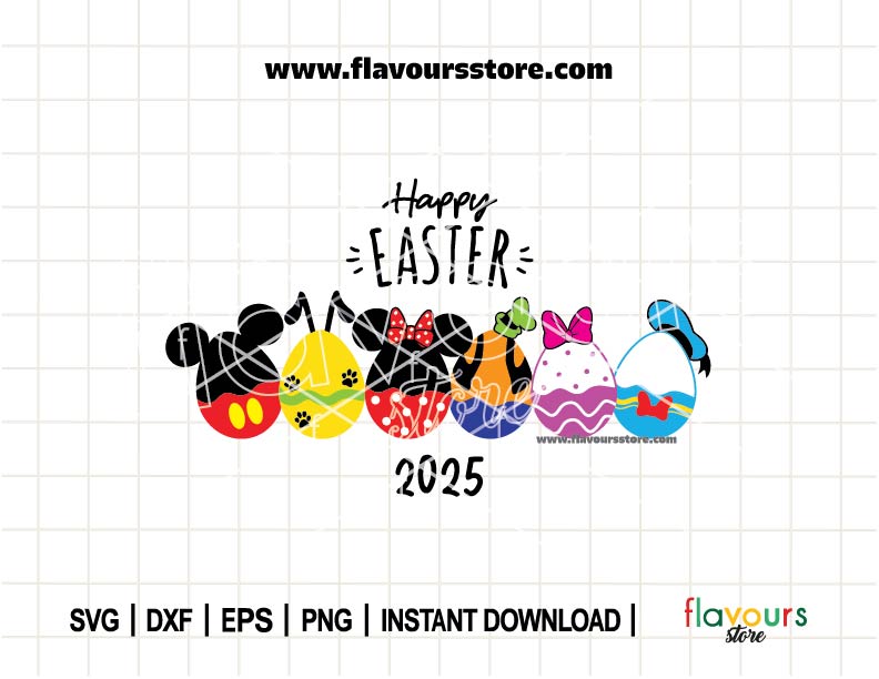 Happy Easter, Mickey Friends Easter Eggs SVG Cut File