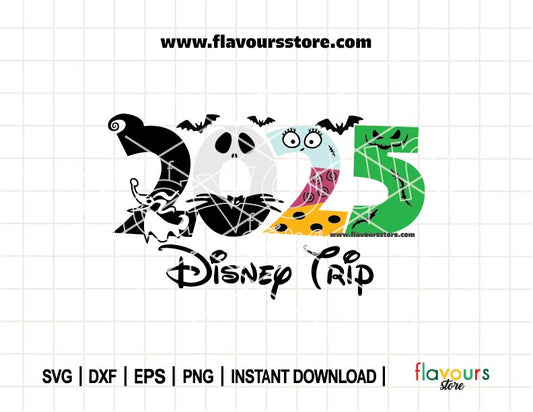 2025 Jack and Sally SVG, Disney Trip, Jack Skellington SVG Cut File