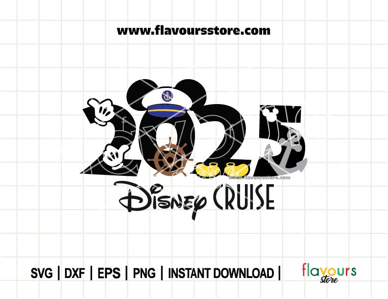 2025 Mickey Captain Disney Cruise SVG Cut Files