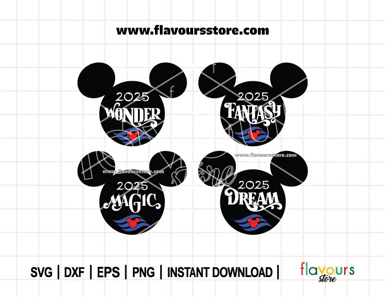2025 Mickey Ears Magic Dream Fantasy Wonder SVG Cut Files