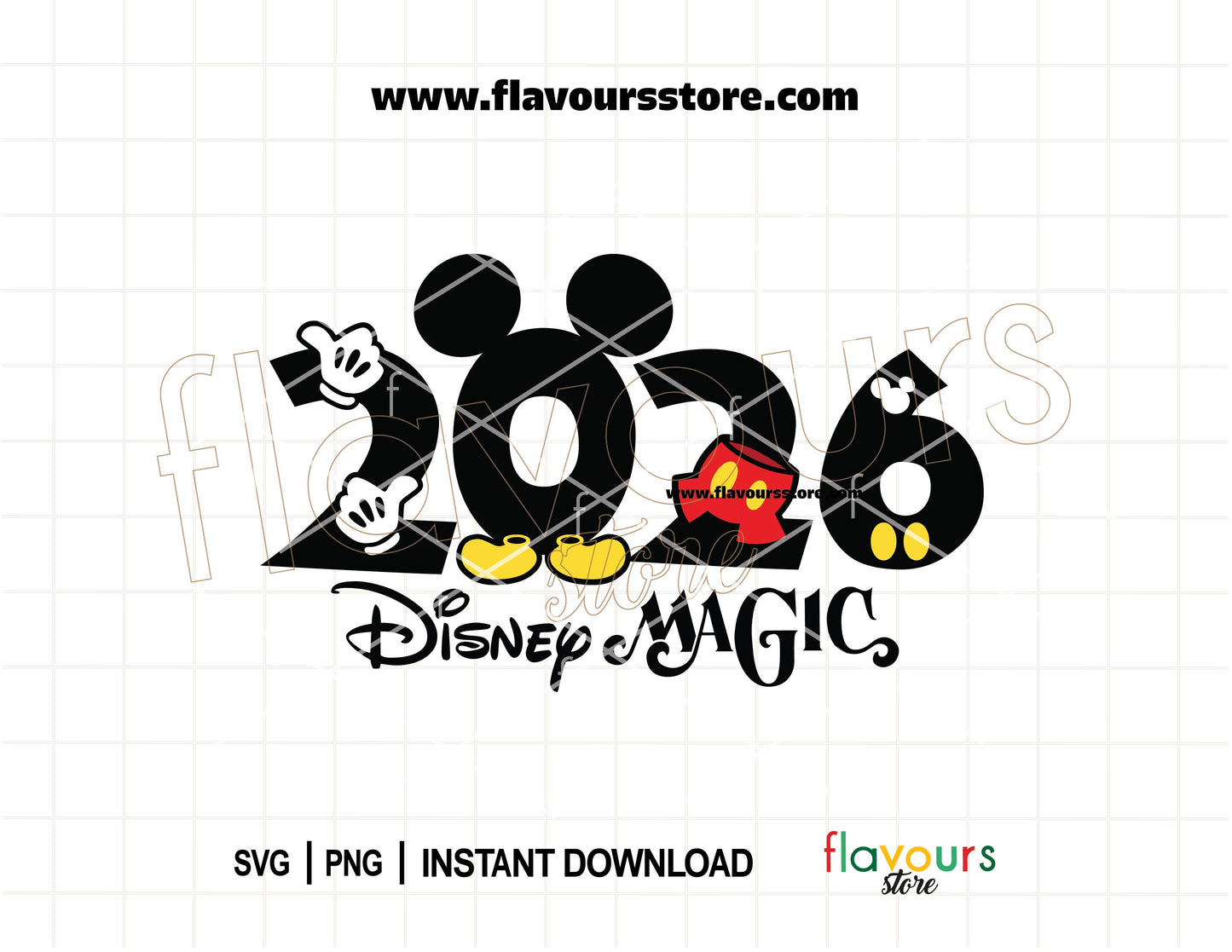 Disney Magic 2026 Mickey Pants & Gloves SVG for matching family Disney vacation shirts