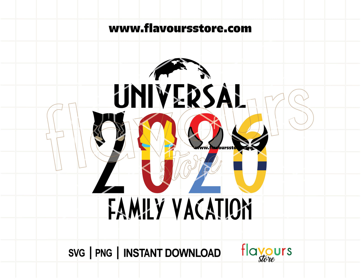 Marvel-inspired Universal 2026 family vacation SVG bundle for Cricut and Silhouette matching travel shirts