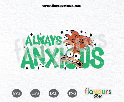 Always Anxious Svg, Anxiety Inside Out 2 PNG, Inside Out SVG Cut File, Flavours Store
