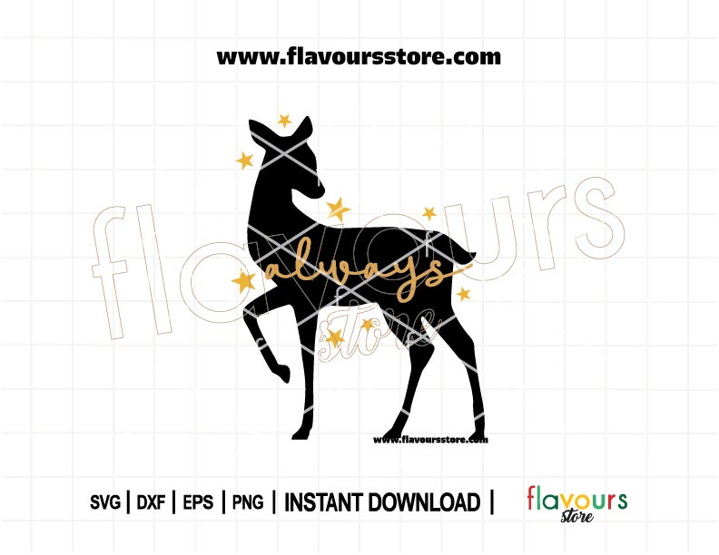Doe Patronus silhouette with “Always” quote – emotional Harry Potter SVG cut file for Cricut and Silhouette crafts