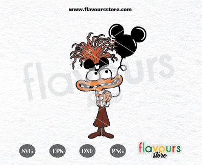 Anxiety Holding a Mouse Balloon, Inside Out 2 SVG Cut File Cricut