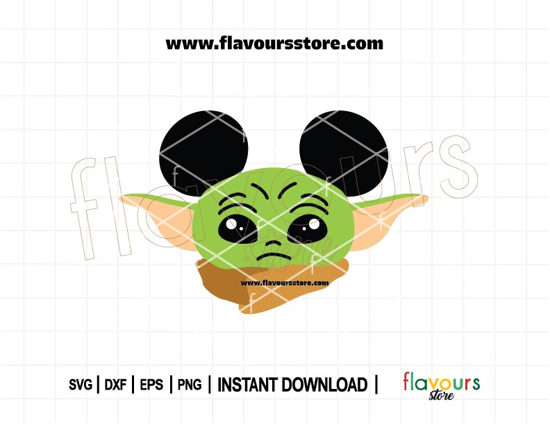 Baby Yoda ears SVG cut file for Cricut and Silhouette, Star Wars Grogu design perfect for DIY crafts, shirts, headbands, and party decor.