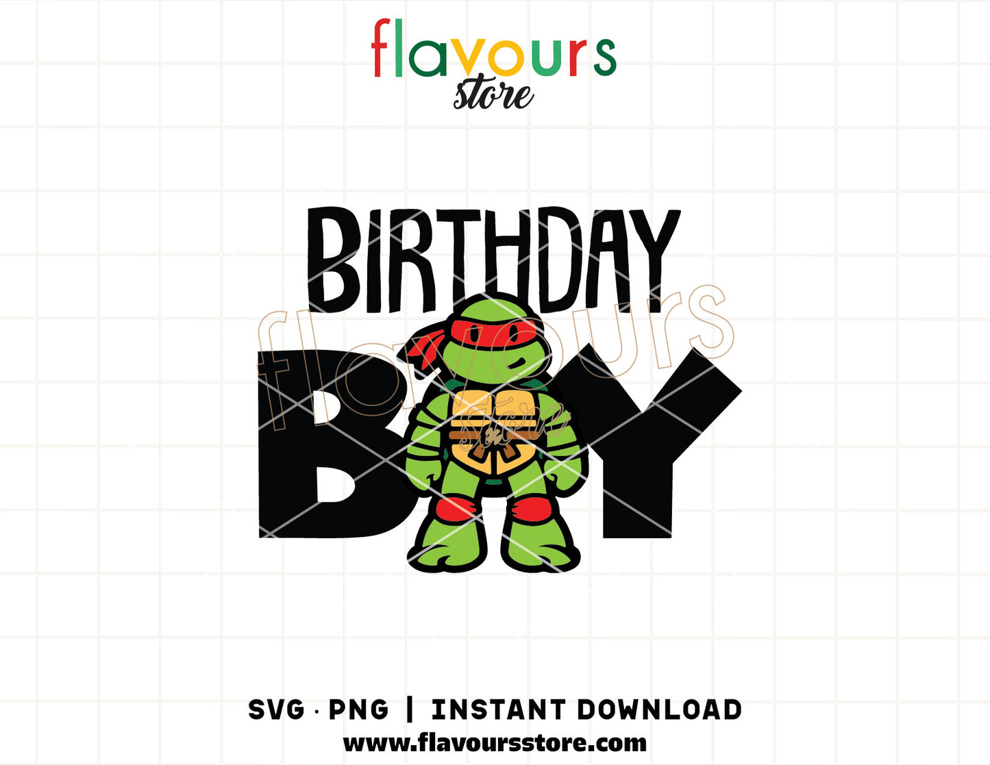 Raphael ninja turtle birthday boy SVG cut file for Cricut and Silhouette