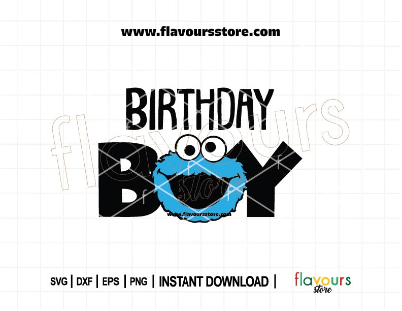 Birthday boy Cookie Monster SVG design for Cricut and Silhouette – perfect for toddler or first birthday party shirts and decorations.
