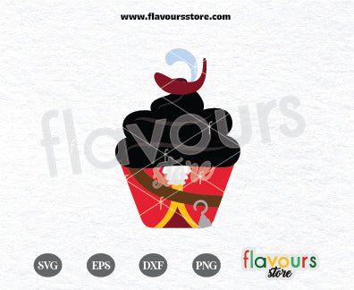 Captain Hook Cupcake, Disney Cupcakes, SVG Cut File Cricut