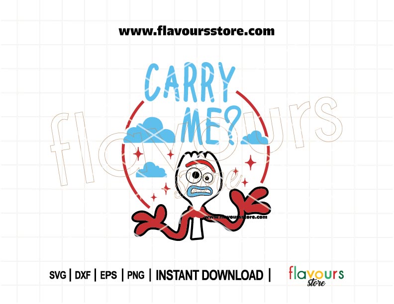 Forky SVG with 'Carry Me?' Quote – Funny Toy Story 4 Cricut Cut File for DIY Crafts