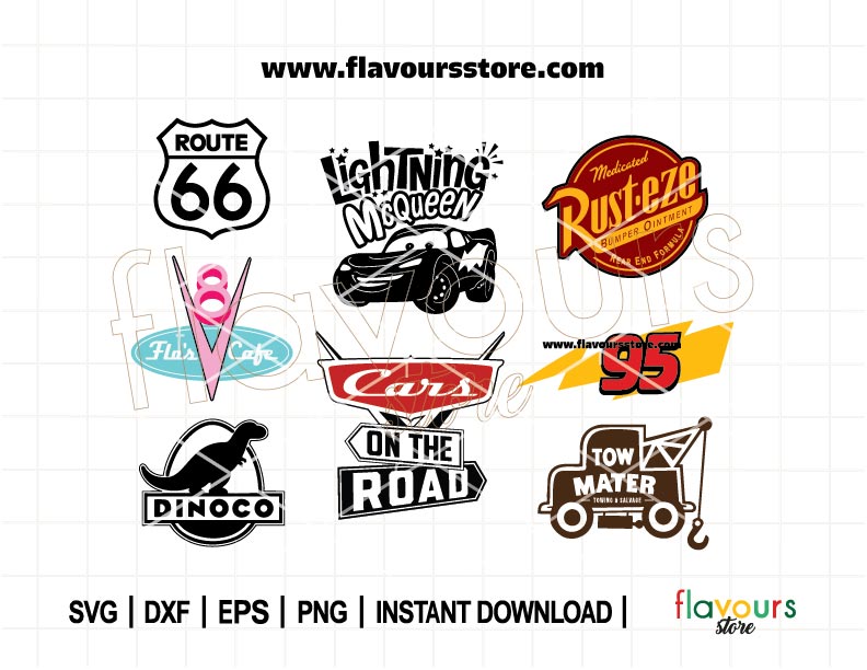 Cars SVG Bundle, Cars Mater, Cars Clipart svg, Racing cars, Lightning McQueen svg, Cut Files for Cricut, Perfect for your Crafts