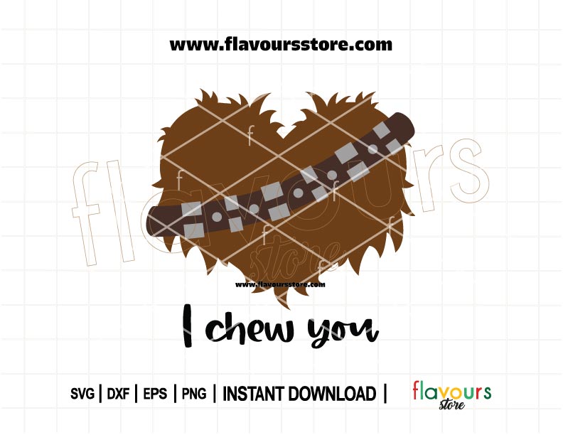 Chewbacca Valentine Heart SVG Cut File for Cricut Silhouette – Star Wars Love Design for Valentine’s Day Shirts and Gifts