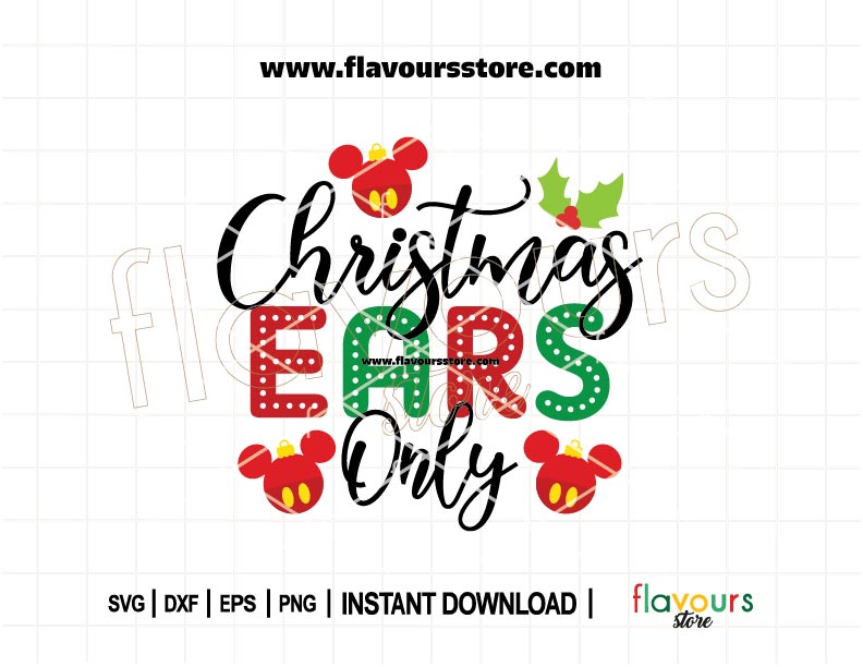 Mickey ears Christmas ornament SVG – Disney-inspired holiday cut file for Cricut and Silhouette projects.