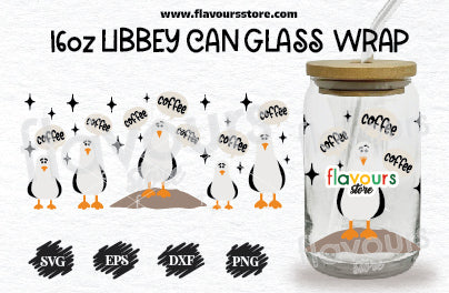 Coffee Coffee Coffee, Seagull svg, 16oz Libbey Can Cup Wrap, Libbey Wrap Svg, Nemo svg