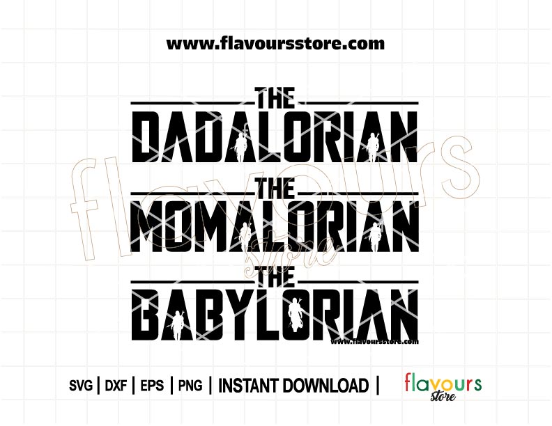 Dadalorian Momalorian Babylorian Mandalorian SVG cut file bundle for Cricut and Silhouette – perfect for Star Wars matching family shirts, mugs, and gifts.