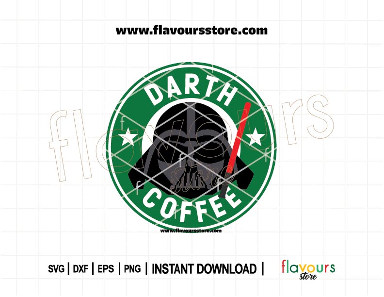 Darth Coffee SVG funny Star Wars cut file for Cricut and Silhouette – perfect for coffee mugs, shirts, kitchen decor, and gifts.