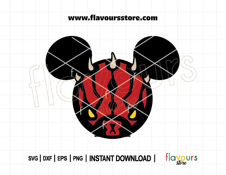 Darth Maul ears SVG Star Wars inspired cut file for Cricut and Silhouette – perfect for DIY Mickey ears, shirts, cosplay, and Star Wars Day crafts.