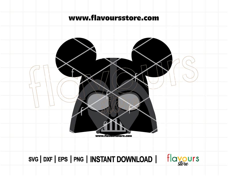 Darth Vader Ears SVG Star Wars cut file for Cricut and Silhouette – perfect for Disney trip shirts, mugs, party decor, and gifts for Star Wars fans.