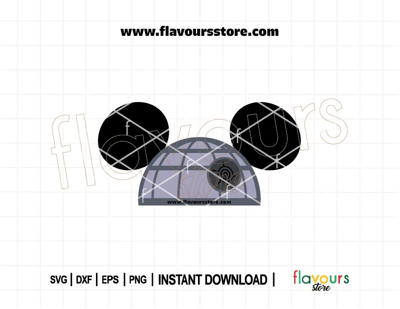 Death Star Mickey ears SVG cut file for Cricut and Silhouette. Star Wars hat ears design for DIY Disney crafts, shirts, and accessories.
