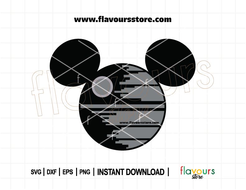 Death Star Mouse Ears SVG cut file for Cricut and Silhouette – perfect for Disney family shirts, Star Wars Day crafts, Disney Cruise door magnets, and personalized gifts.