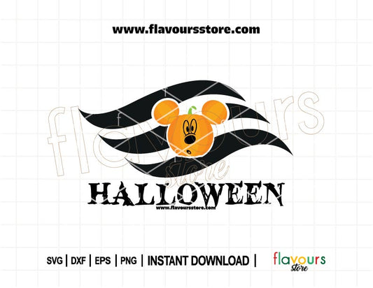 Disney Halloween SVG featuring Mickey Pumpkin and flag – spooky-cute cut file for Cricut and Silhouette Halloween crafts