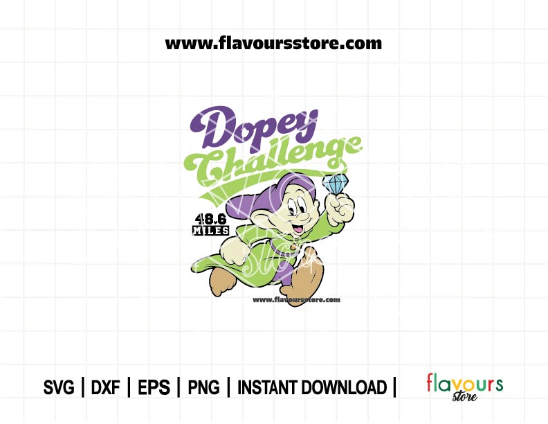 Dopey Challenge SVG, Running Svg, Marathon Race, Snow White Dopey, Half Marathon Run Sublimation Design, Cut File for Cricut & Silhouette