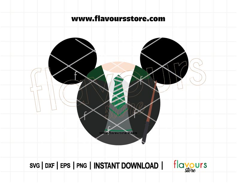 Draco Malfoy inspired mouse ears SVG cut file featuring a Slytherin aesthetic, perfect for DIY Cricut crafts and Harry Potter themed outfits.