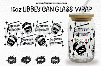 Espresso Patronum Svg, 16oz Libbey Can Cup Wrap, Libbey Wrap Svg