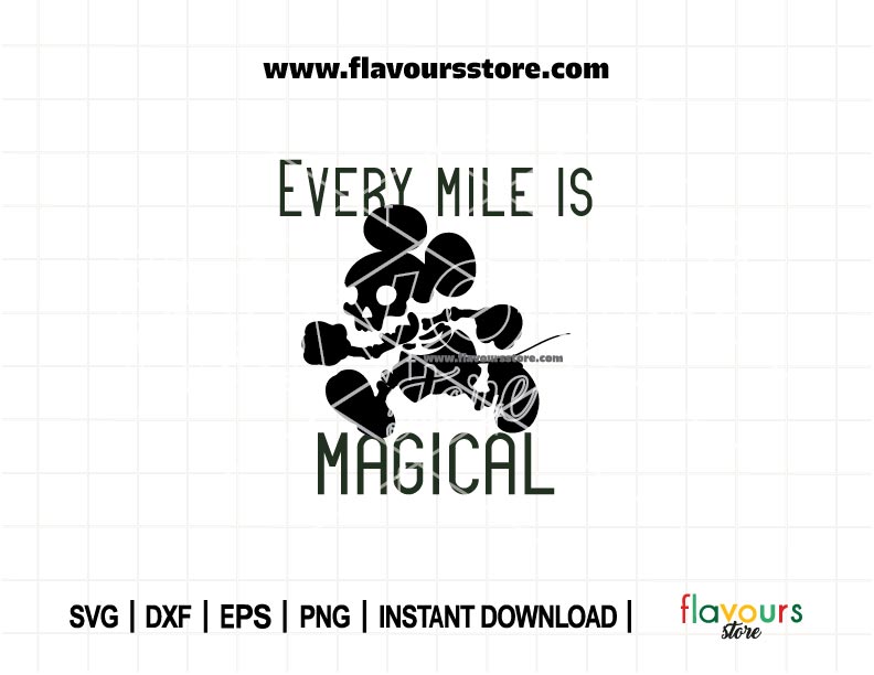 Every Mile is Magical SVG, Running Svg, Marathon Race, Mouse Run Sublimation Design, Marathon Weekend Cut File for Cricut & Silhouette