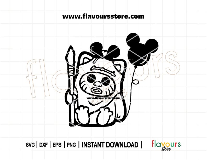 Ewok Ears and Mouse Balloon Star Wars SVG Cut File for Cricut and Silhouette – Cute Star Wars Disney Design