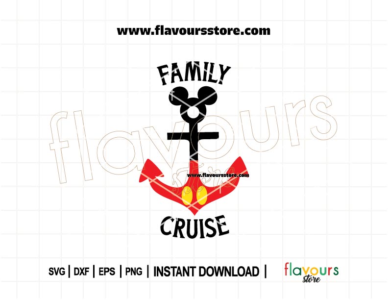 Mickey anchor SVG with nautical design for family cruise shirts – perfect for Disney vacation crafts using Cricut or Silhouette