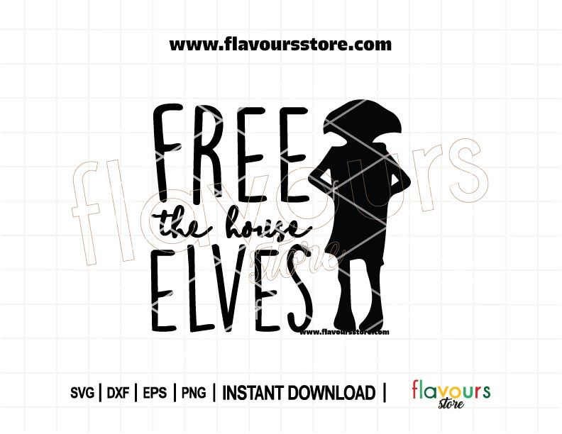 SVG file featuring Dobby with “Free the House Elves” quote, perfect for Harry Potter Cricut crafts and DIY fandom gifts.