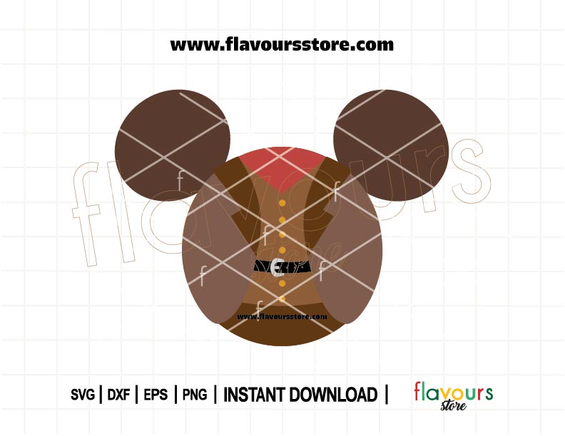 Hagrid-inspired mouse ears SVG cut file featuring wizard-themed elements, perfect for Cricut and Silhouette crafting projects.