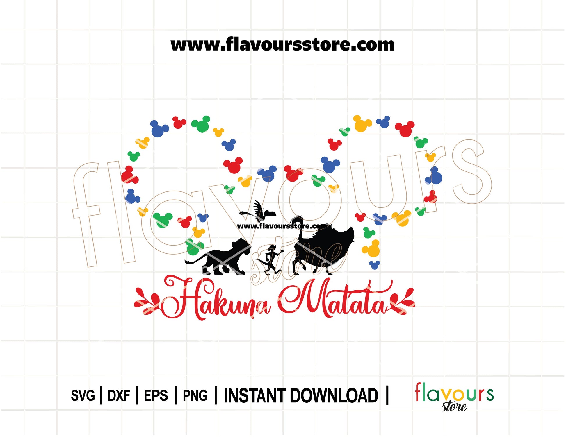 Christmas-themed Mickey ears outline SVG with “Hakuna Matata” text — perfect for Disney holiday shirts, mugs, and crafts using Cricut or Silhouette.