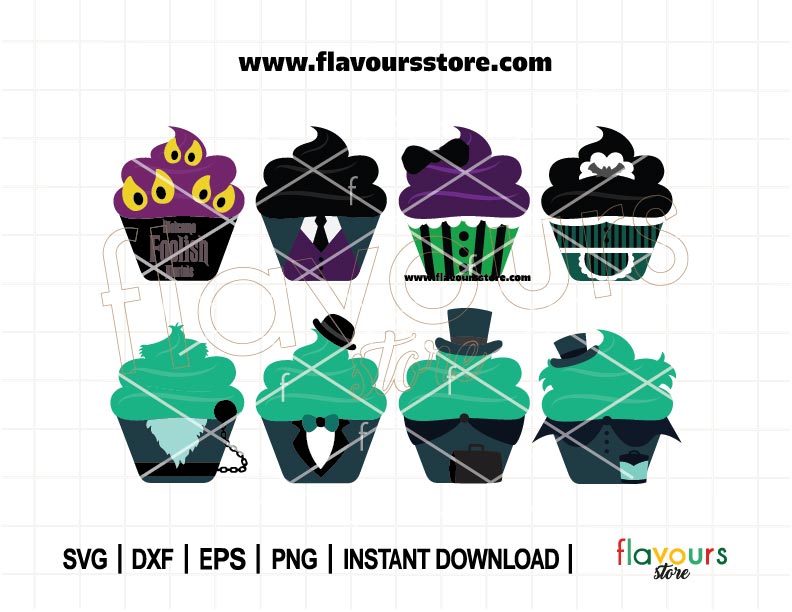 Haunted Mansion Cupcakes Bundle, Disney Cupcakes, SVG Cut Files Cricut