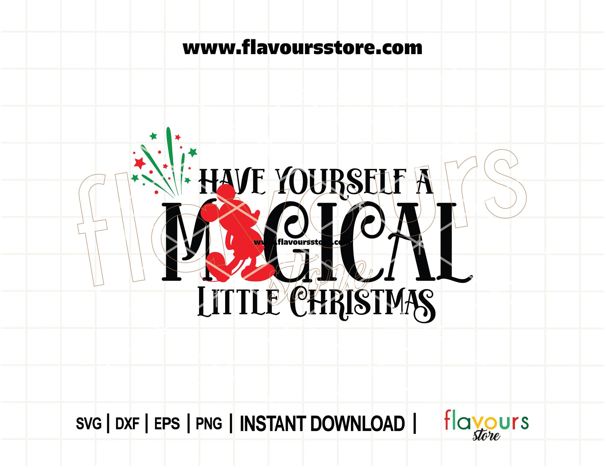 Have Yourself a Magical Little Christmas SVG featuring Mickey Mouse holiday design, perfect for Cricut and Silhouette Christmas crafting projects.