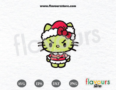 Grinch Hello Kitty Svg, Grinch Svg, Christmas SVG Cut File Cricut Silhouette